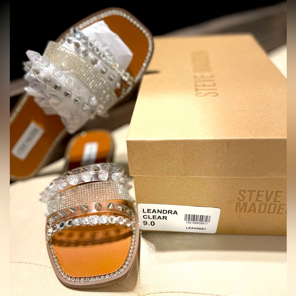STEVE MADDEN LEANDRA CLEAR SANDALS